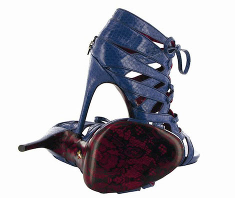 Blue Lace Shoes on Lace Print Sole Cesare Paciotti Lace Red Soles Blue Shoes