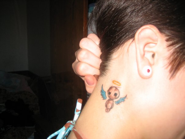 Angel Tattoo Design on Neck neck tattoo ideas. Angel Tattoo Design on Neck