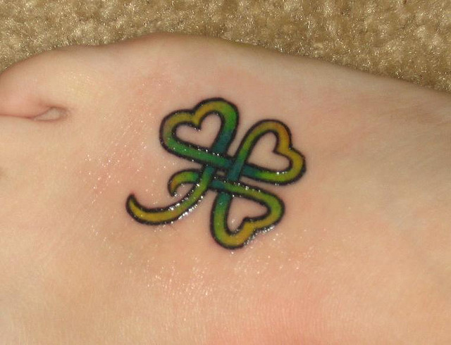 four leaf clover tattoos. Unique Four Leaf Clover Tattoo