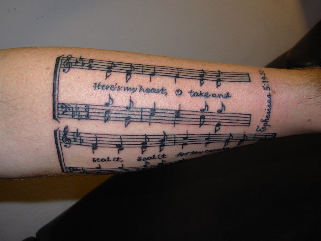 Cool Music Tattoo Design