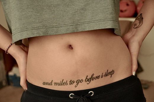 Girl Stomach Tattoo Quotes
