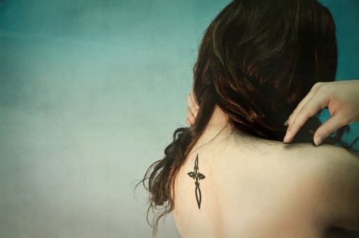 cross tattoos for girls on back. Cross Tattoo for Young Girls