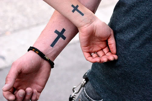 Simple Cross Tattoo Hand