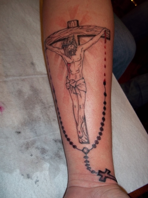 tattoo cross tattoos arm men designs jesus rosary forearm chest angel foot wing ankle meaning beads crucifix site wrist religious