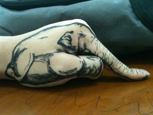 Tattoo Designs Elephant. Elephant Tattoo on Hand