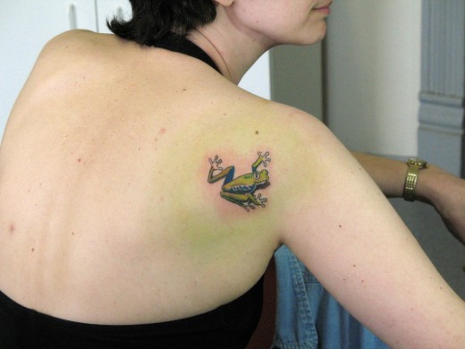 tattoo designs for girls upper back. Frog Tattoo for Girls