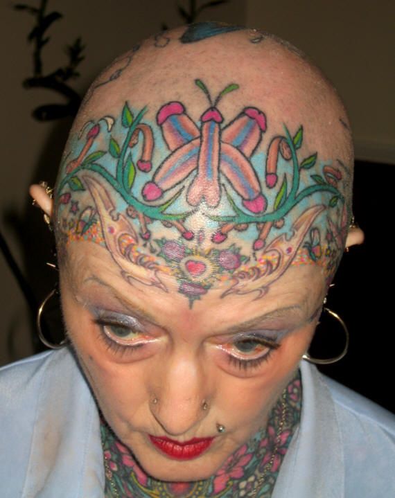 tattoos on head. Head Tattoo for women