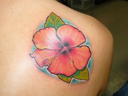 hibiscus flower tattoos on foot. Hibiscus Tattoo for Feet