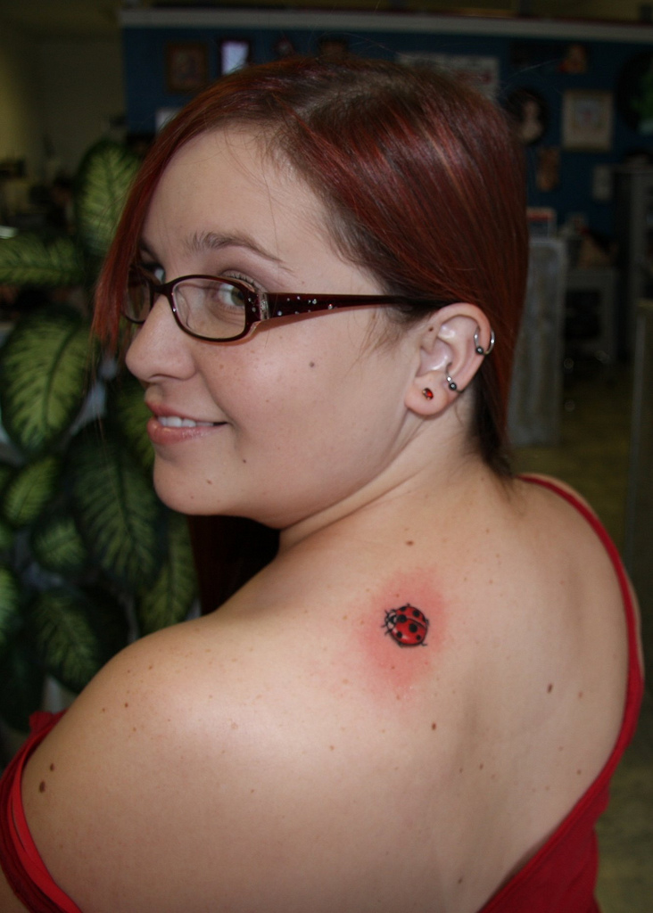 Full Back Tattoo Designs For Girls. Ladybug Tattoo for Back