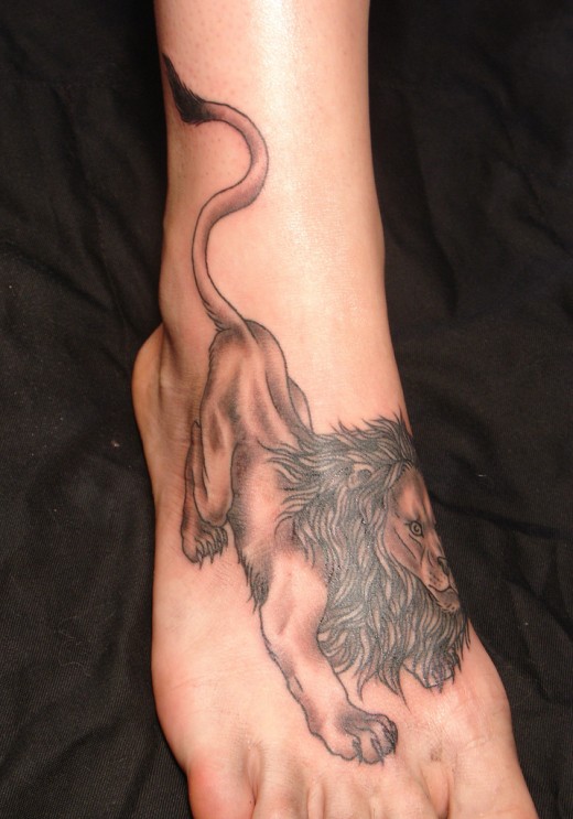 tattoo on foot for men. Lion Tattoo for Feet