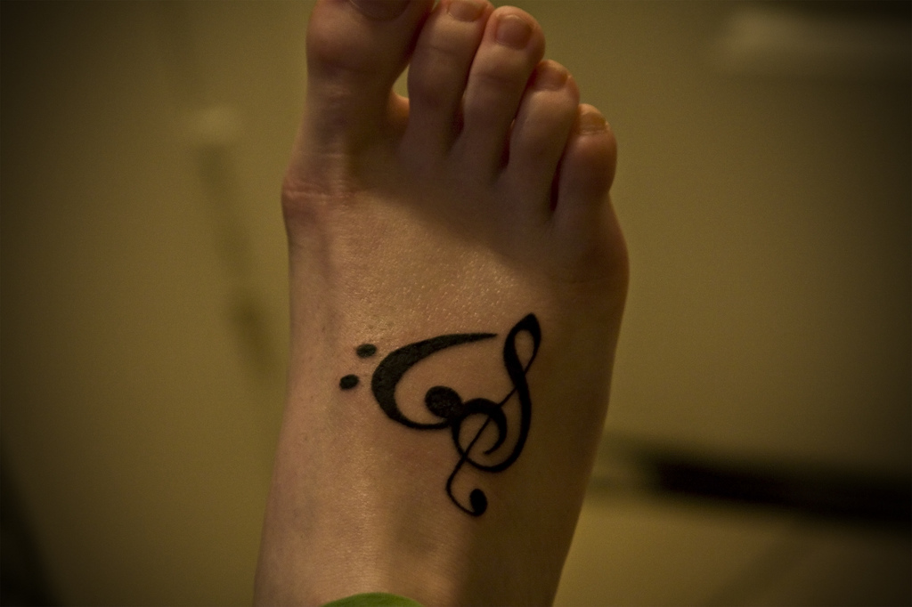 tattoo designs for girls feet. Music Tattoo for Feet
