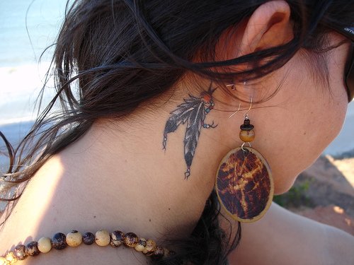 tattoo scriptures_22. Cute Flower Neck Tattoo Design; neck tattoo designs.