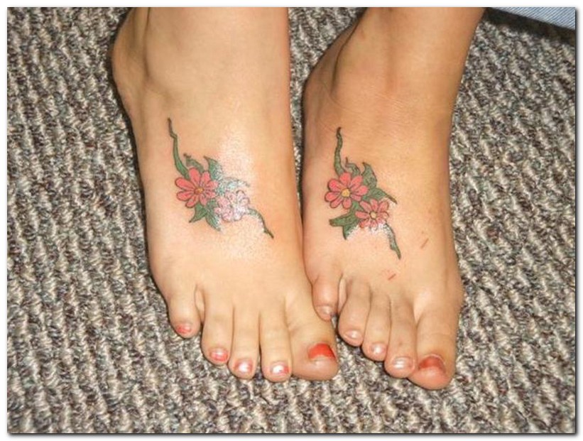 hawaiian flower tattoos on foot. You are here: Home � Orchid Flower Tattoo on Feet