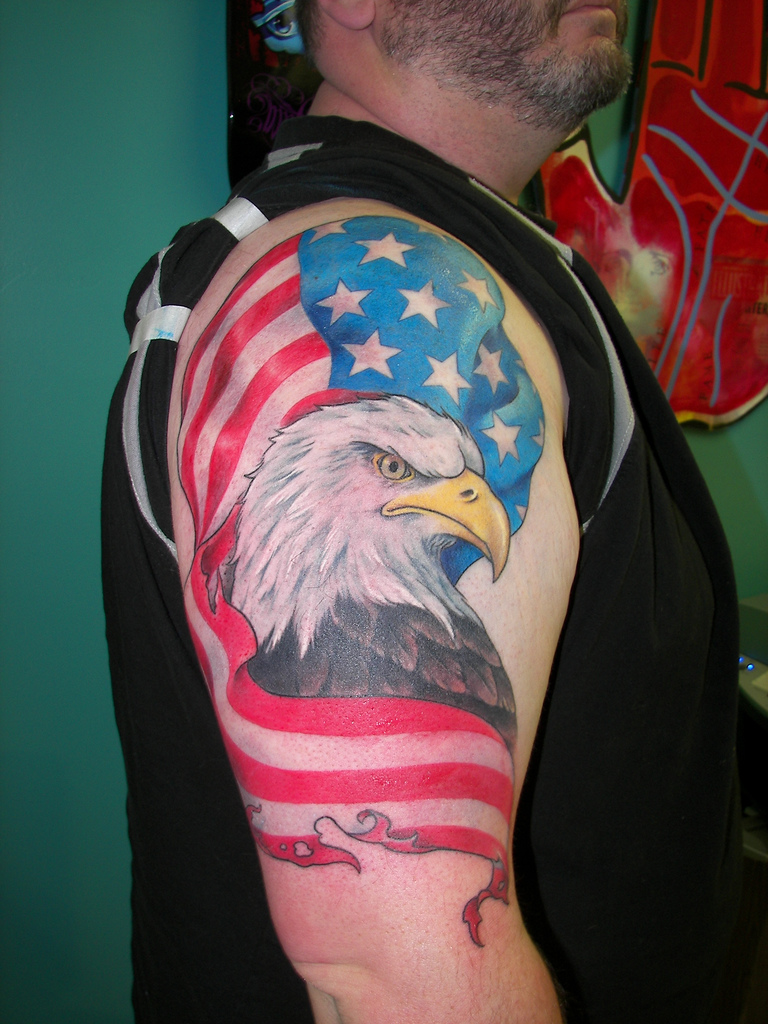 patriotic eagle tattoos designs