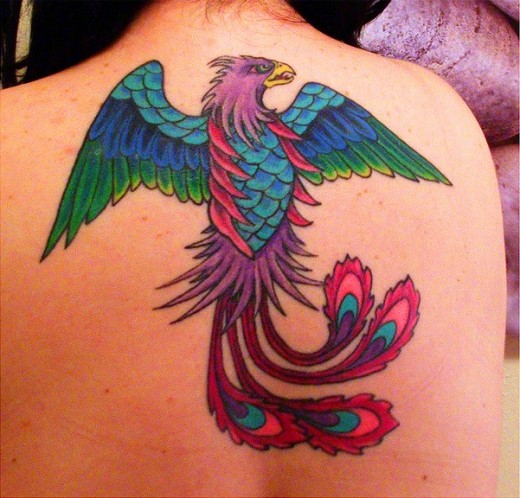 flower tattoos on back of shoulder. tattoos for women on back of shoulder. Phoenix Tattoo for Back.