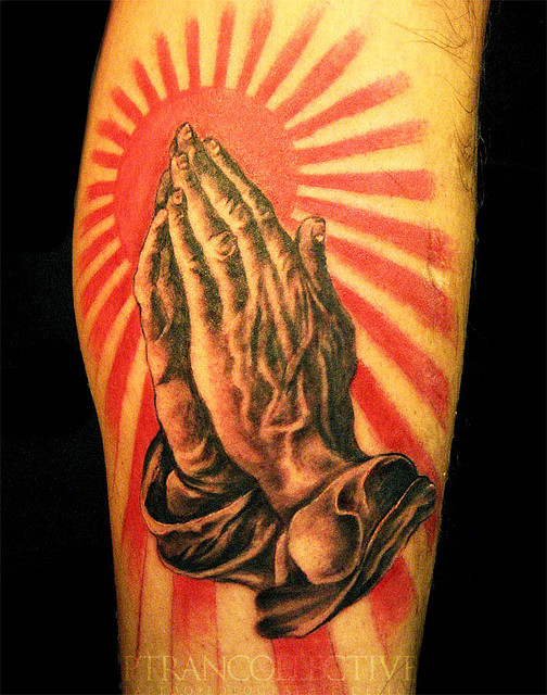 praying hands tattoo. Praying Hands Tattoo New