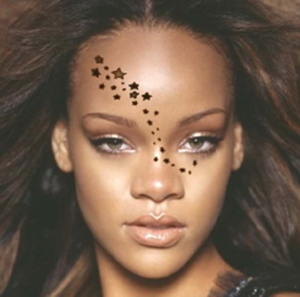 Rihanna Face Tattoo Style