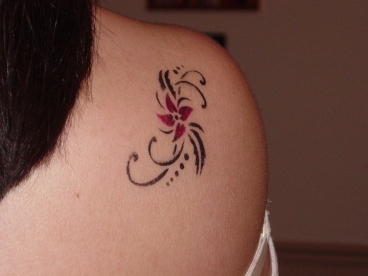 flower tattoos for girls on shoulder. Black Star Flower Tattoo On Shoulder Design For Girls