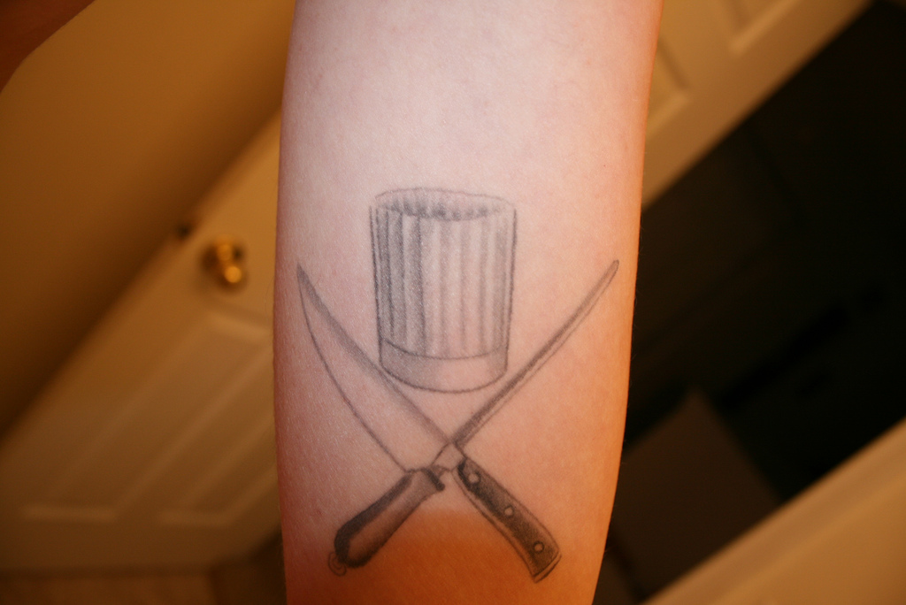 Simple Knife and Dagger Tattoo