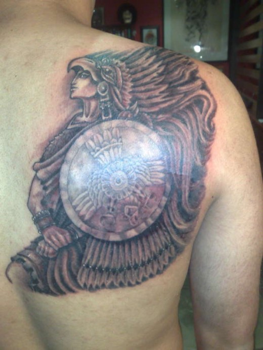 Aztec Warrior Tattoo Design on