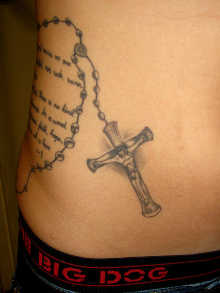tattoo quotes on ribs. Best Rosary Tattoo Design on
