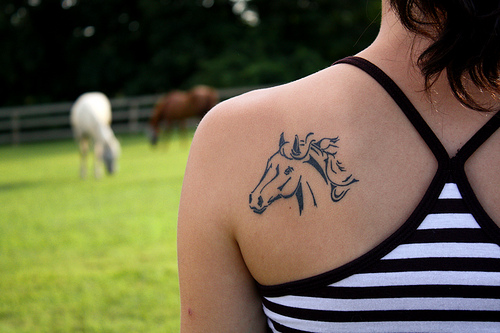 tribal horse tattoos. Girls Horse Tattoo Designs For