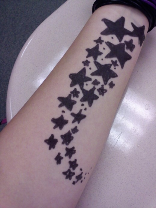 Forearm Star Tattoo Design for