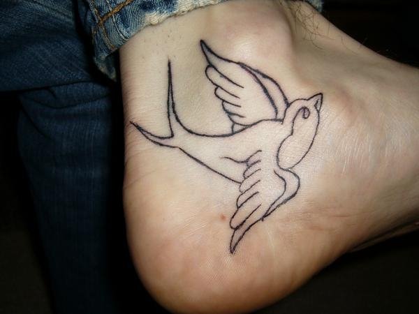 foot tattoos designs. girlfriend Swallow Foot Tattoo