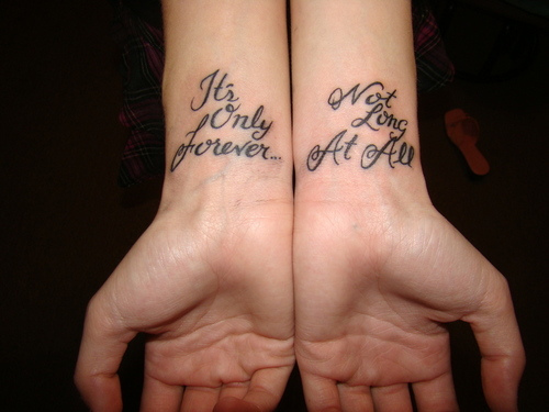 tattoos for girls on wrist quotes. You are here: Home » Hot Girls Inner Wrist Tattoo Design 2011