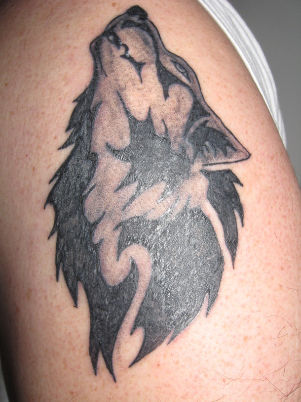 Tribal Wolf Tattoo Design for