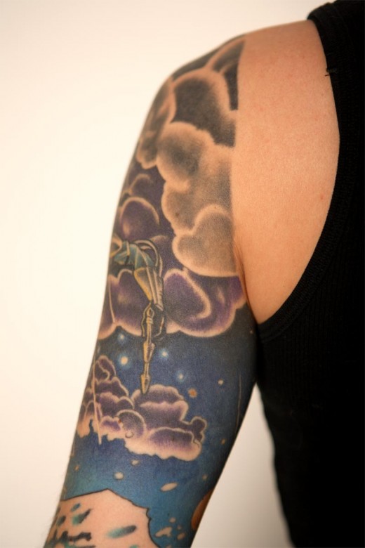 sleeve tattoos with roses. female sleeve tattoos.