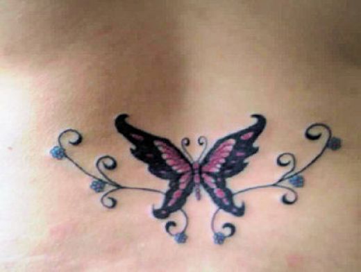 lower back butterfly tattoo. Lower Back Tattoo Designs For