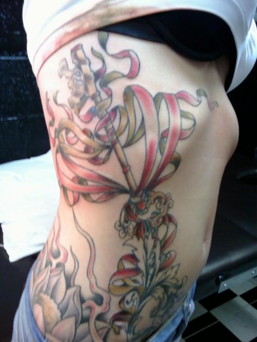 Colorful Side Tattoo Design side tattoos of quotes. Colorful Side Tattoo Design