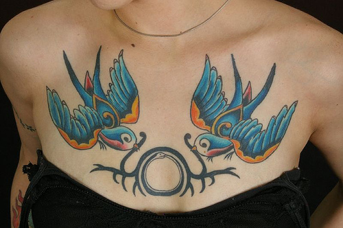 Girls Chest Piece Tattoo New