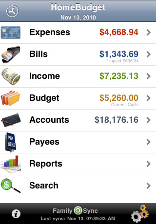 iCompta 2 Personal Finance personal budget example. iCompta 2 Personal Finance