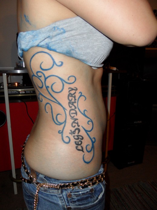 tattoos designs for girls on side. New Side Tattoo Design for