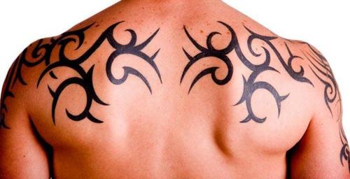 tribal back tattoo