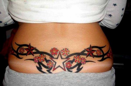 lower back tattoos stars. Star Lower Back Tattoo Design