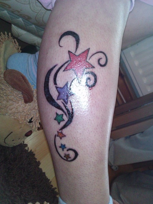 tattos for girls on leg. You are here: Home » Star Tattoo Design on Leg for Girls 2011