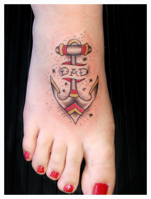 Anchor Tattoo Design for Young Girls