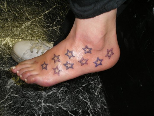 Girls Star Feet Tattoo New Style Picture