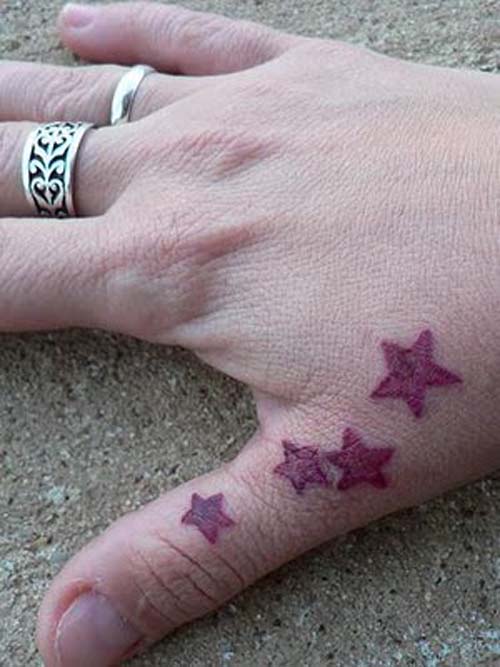 Pink Nautical Star Hand Tattoo Design for Female 2011
