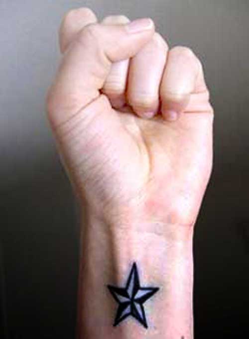 Small Nautical Star Tattoo Design on Hand 2011