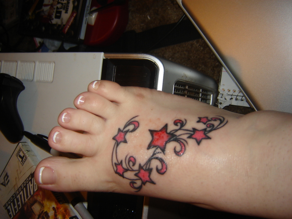 Star Foot Tattoo Designs for Women