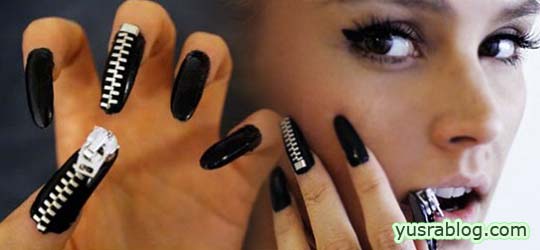 Black Zipper Nails Paint Trend and Manicure Ideas
