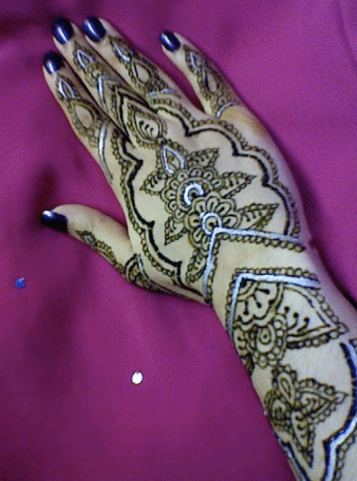 Glitter Mehndi Design for Hands Latest Collection 2010 – 2011
