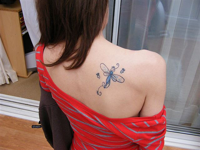 Interesting Dragonfly Tattoo Design for Girls