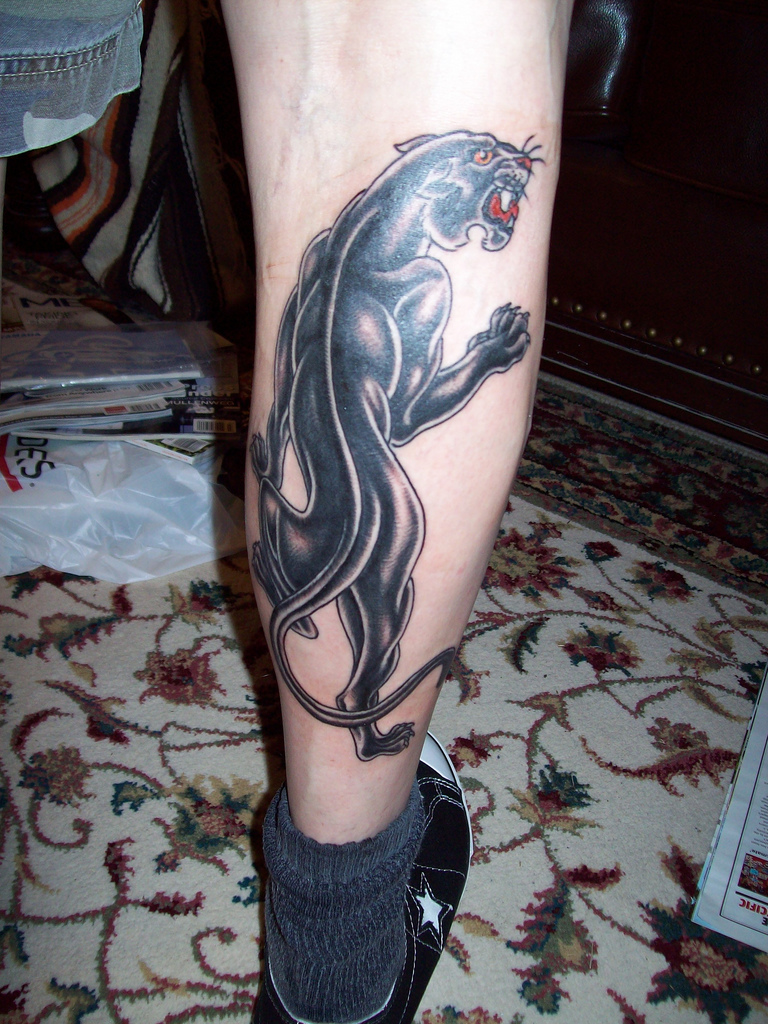 Panther Tattoo for Leg - YusraBlog.com
