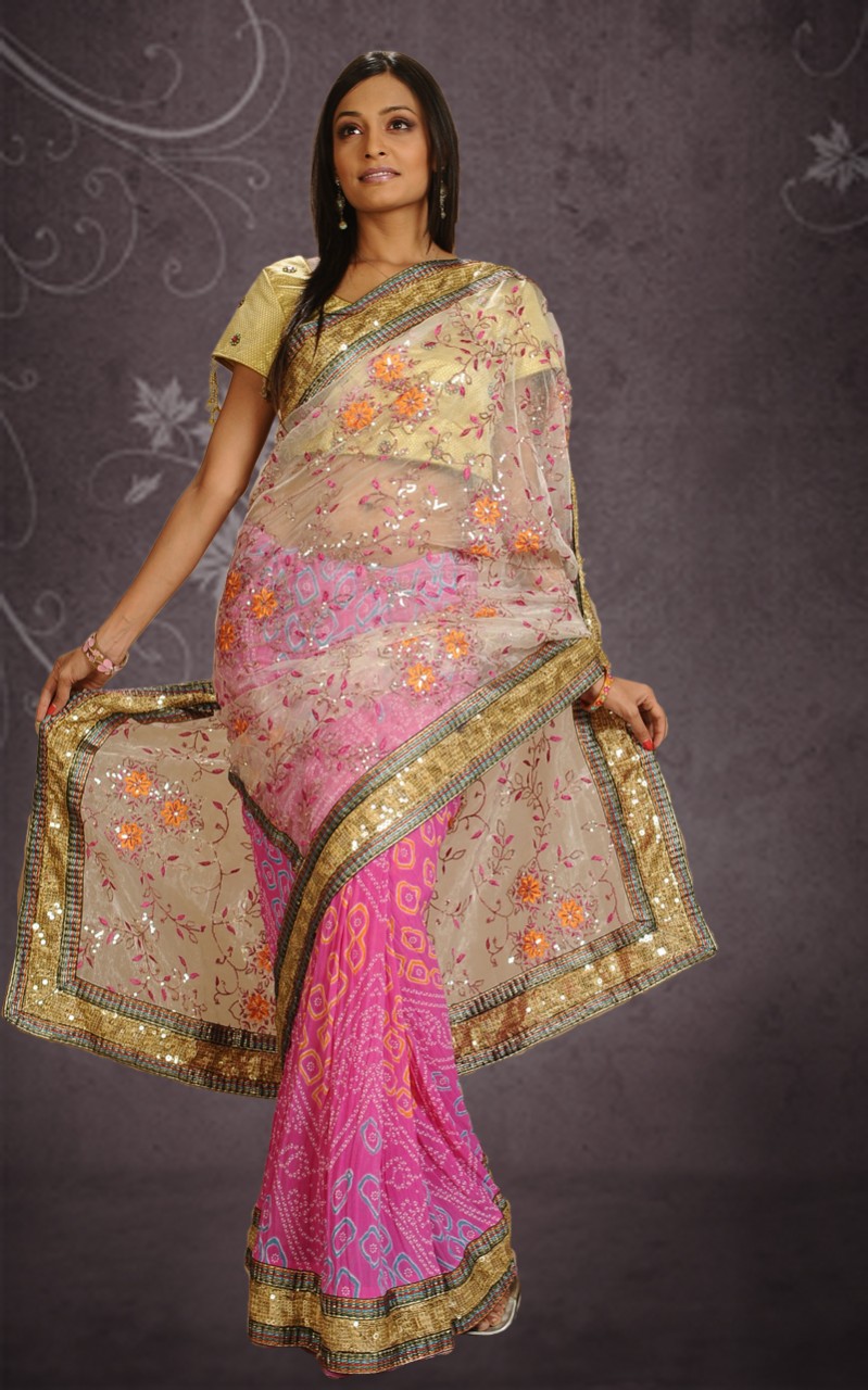 Beautiful Bandhani Saree Dress for Wedding
