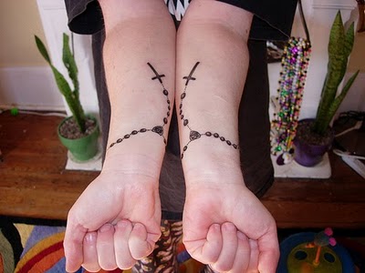 Fantasy Rosary Tattoo Designs For Girls